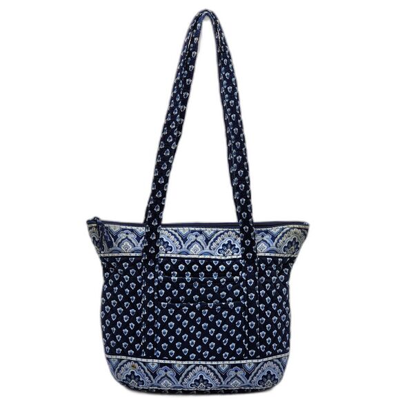 Vera Bradley Vintage 2000s Nantucket Navy Blue Quilted Tote Shoulder Bag - Picture 1 of 12